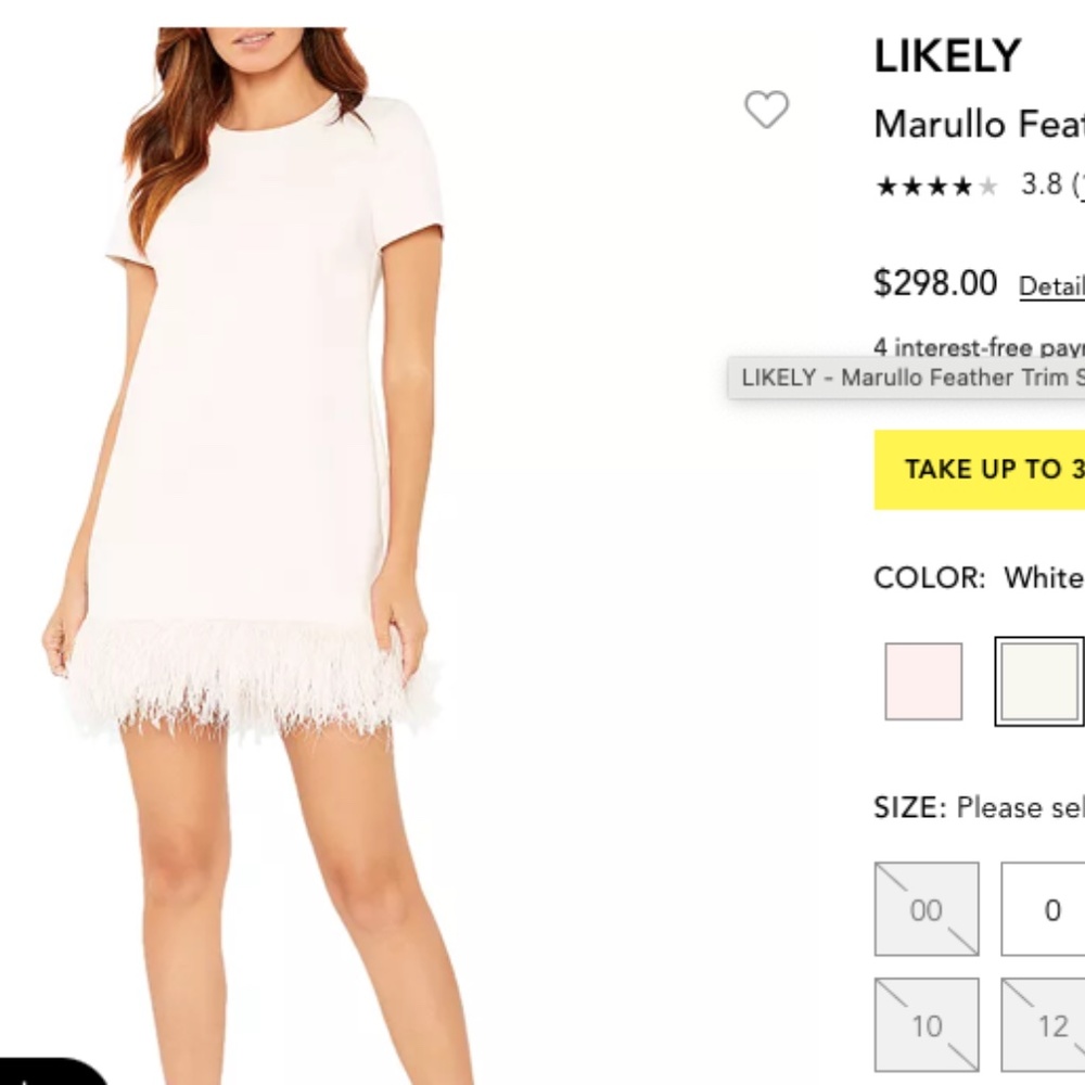 LIKELY Marullo Feather White Dress